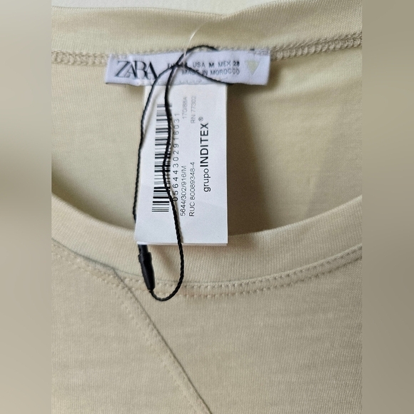 ZARA PASTEL PISTACHIO semi Sheer Short Sleeve Long T Shirt Lyocell Size M - Picture 3 of 7